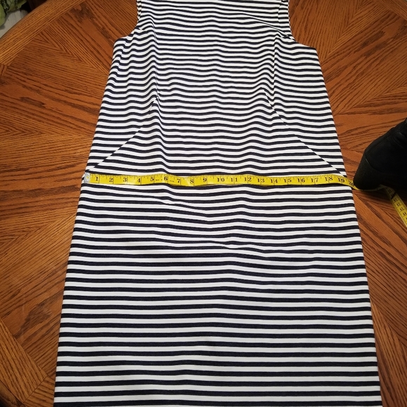 Lafayette 148 NY Striped Sleeveless Shift Dress - Picture 6 of 8